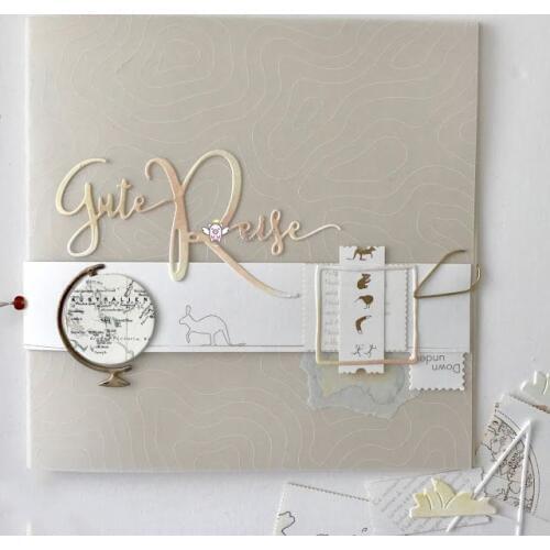 Mmao Crafts Metal Steel Cutting Dies German good Trip letters Stencil For DIY Scrapbooking Paper/photo Cards Embossing Dies