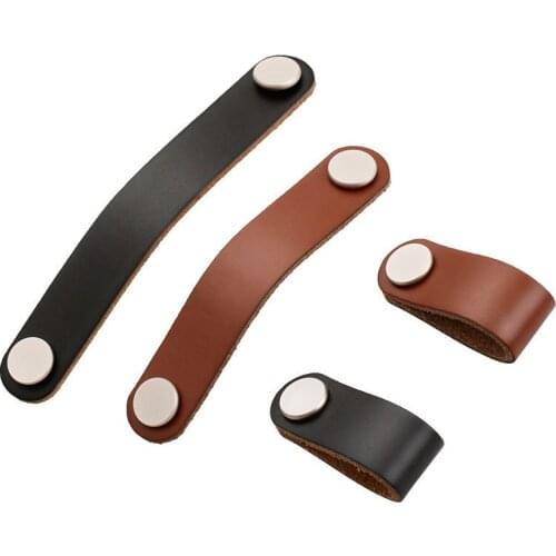 2PC Quality Leather furniture Knob 96-128mm door belt pull handle for ChildrenS Room cabinet drawer handbags deck accessories