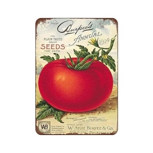 Tomato Seeds,the Plain Trull About Seeds Tha Grow 1914 Metal Tin Sign 8x12 Inch Home Kitchen Fastfood Bar Pub Wall Decor