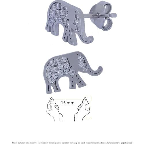 Elephant Figured Lady Silver Earrings