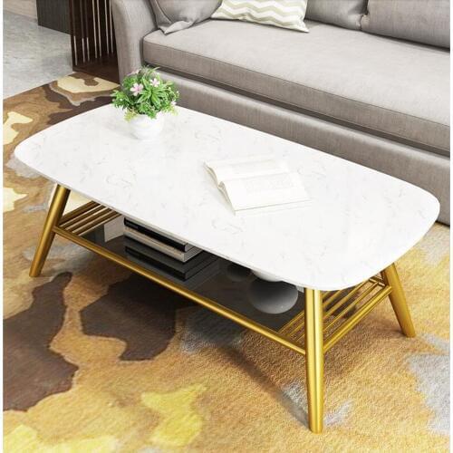 Nordic simple marble coffee table small family living room home modern creative rectangular table red tea table