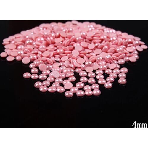 Rhinestones Crystals 4mm Diamante Rhinestones Flatback Half Round White Beads Pearl for Jewelry ABS Resin Non Hotfix Applique F