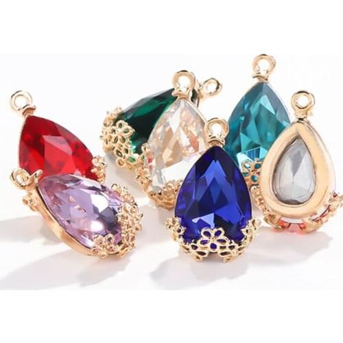 Wedding Decorations Teardrop Glass Crystal Rhinestones Single Loop Pendant Diy Necklaces/Earrings/Dress/Jewelry Accessories