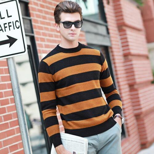 Sweater Men Classic Pure Color O-Neck Cashmere Pullover Men Clothes 2019 Winter Thick Warm 100% Wool Sweaters