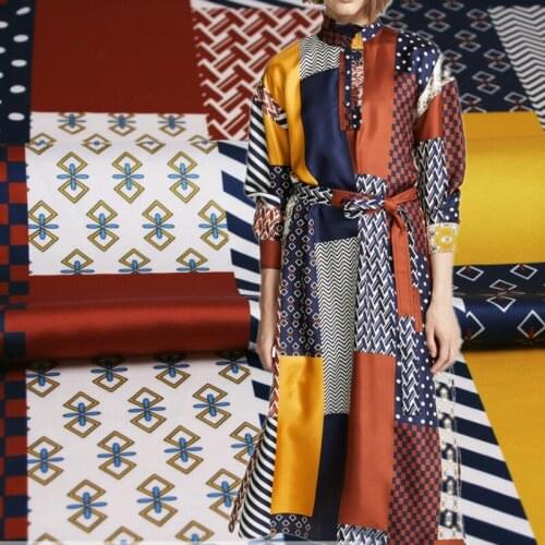 50x145 cm stitching twill imitation silk crepe de chine handmade cloth diy dress cheongsam shirt pants polyester fabric cloth