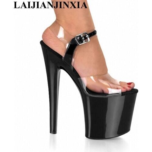 New 20 cm super high-heeled shoes buckle decorative waterproof hate day high heel sandals Big yards for womens Dance Shoes