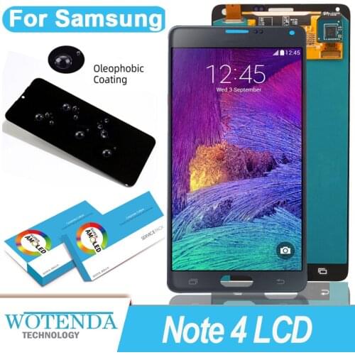 100% Original 5.7" Super Amoled Display for SAMSUNG Galaxy Note 4 N910 N910A N910F Full LCD Display Touch Screen Repair Parts