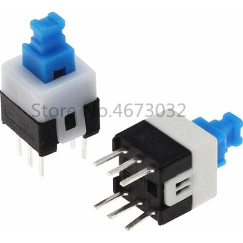 100pcs 7*7 Latching switch DIP 6Pins Micro switch double 7x7 Push button switch The power switch