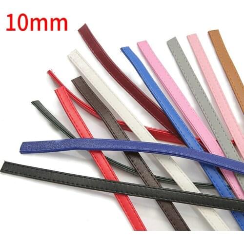 2m PU Leather Cord For Sewing Backpack Strap Necklace Bracelet Making DIY Crafts Flat Leather Rope Handmade Material