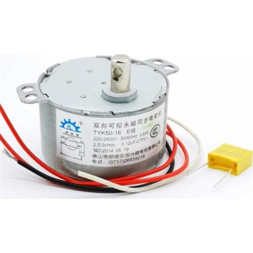 2PCS/LOT Diameter 48.8mm 50KTYZ Permanent magnet synchronous motor 220V 2.5RPM 0.6W AC motor low noise
