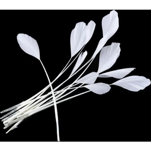 20pcs/lot white ostrich Goose feathers for Crafts DIY Pheasant rooster feathers for jewelry clothes Sew plumes Party decoration