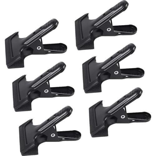 6-Pack Set Backdrop Clamps 4.3 Inch With 2.2 Inch Max Opening Photography Clips Heavy Duty Spring Background Clamp For Photo S