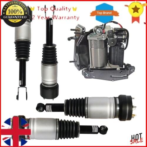 AP03 Front & Rear Air Shock Struts Left+Right, Compressor pump set For Jaguar X350 X358 XJ6, XJ8, XJR, XJ C2C22825 C2C27702