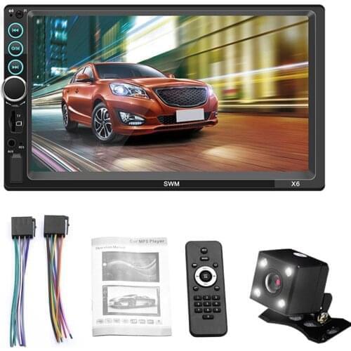 7inch 2 DIN MP5 Bluetooth Touch Screen Car Multimedia Player Stereo Radio Camera Supports Android IOS System Image Connection