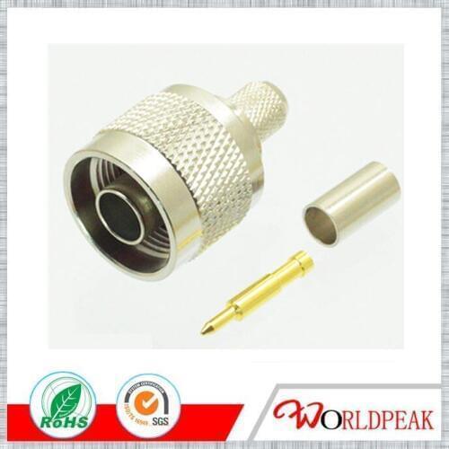 Free shipping 20pcs Connector N male plug crimp RG5 RG6 5D-FB LMR300 cable straight