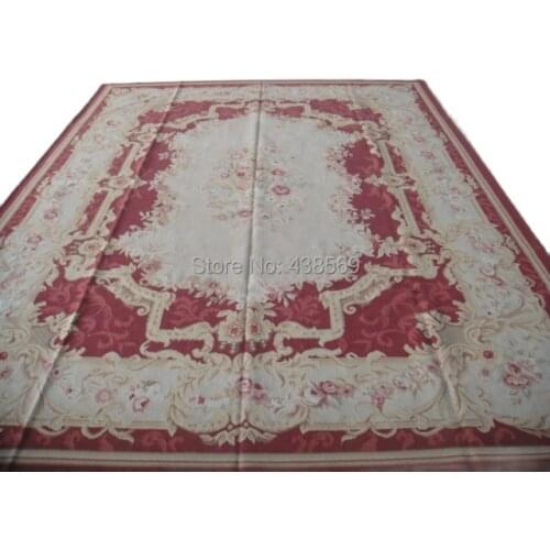Free shipping 9'x12' Aubusson rugs woolen carpets Shabby Chic carpets for living room rugs High Quality