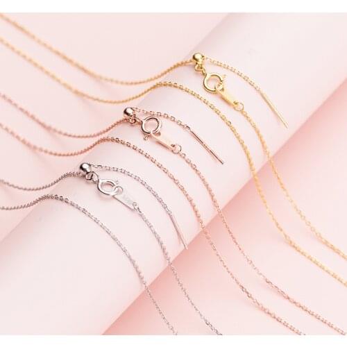 Lo Paulina S925 1.0mm Cable Chain Choker Necklace Sterling Silver With Slide Bead 18" For Wholesale 6pcs/lot
