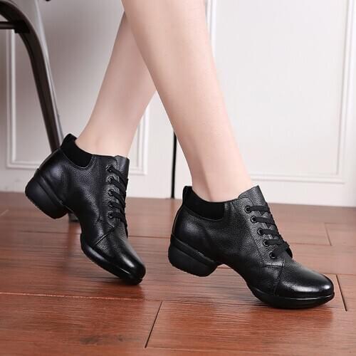 Dancing Shoes Spring New Dancing Shoes Square Dance Shoe Genuine Leather Mid Heel Sailor Ms Damping Breathable Sweat Non-slip