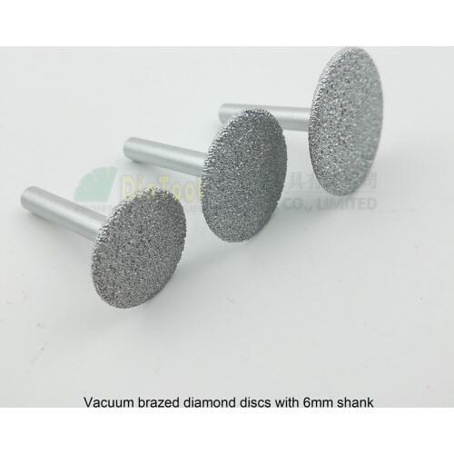 DIATOOL 3pcs/set Vacuum Brazed Diamond Cutting Discs With 6mm Shank (25mm+30mm+35mm) Mini Saw Blade For Carving Work