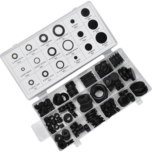 GTBL 125 Pieces of Rubber Grommet Classification Kit Firewall Hole Plug Set Electrical Wire Gasket Kit 18 Different Sizes