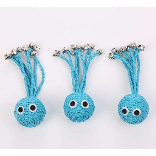 Kitten Toy Cat With Bell Grinding Claw Interactive Bite Resistant Octopus Toy Woven By Paper Rope Pet Supplies