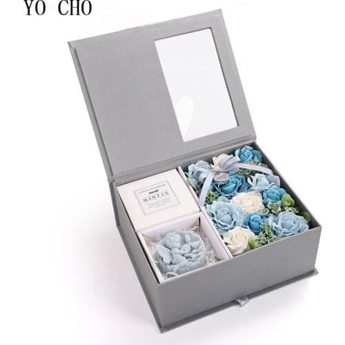 Preserved Flower Soap Rose in Box Scented Bath Body Soap and Rose Flower Soap Case Wedding Festival Gift Soap Rose Flore Box Set