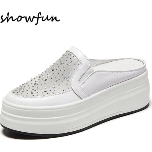 Womens genuine leather bordered mesh patchwork slip-on flats loafers leisure soft comfortable casual sneakers summer mules shoe