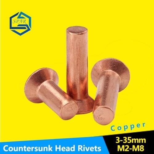 GB869 M2 M3 M4 M5 M6 M8 Copper Countersunk Head Solid Rivets DIN661