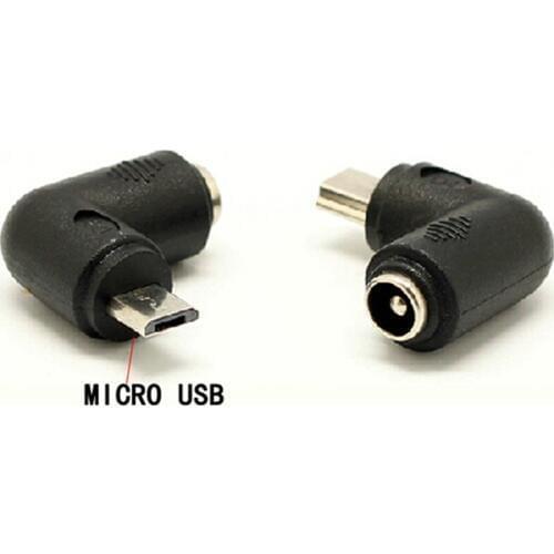 Micro USB 2.0 Male to DC Power Jack 5.5 2.1mm Charge Adapter Connector Right Angled 90 Degree Type