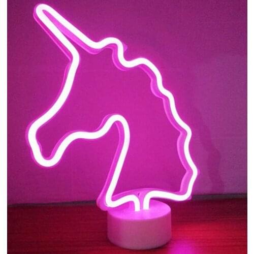 Neon Luminous Unicorn Table Night Lamp