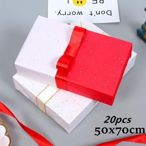 New 20pcs Sequins Print Tisuue Paper Red White Color Shinny Tissue Papers Gift Box Decortive Papers