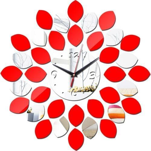 New hot sale quartz acrylic stickers sticker pastoral wall clock modern home decor mirror diy clocks watches needle