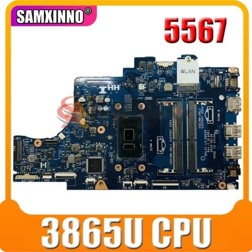 Original Laptop motherboard For DELL Inspiron 5567 Core Celeron 3865U Mainboard BAL21 LA-D802P CN-05KTY0 05KTY0 SR349 DDR4