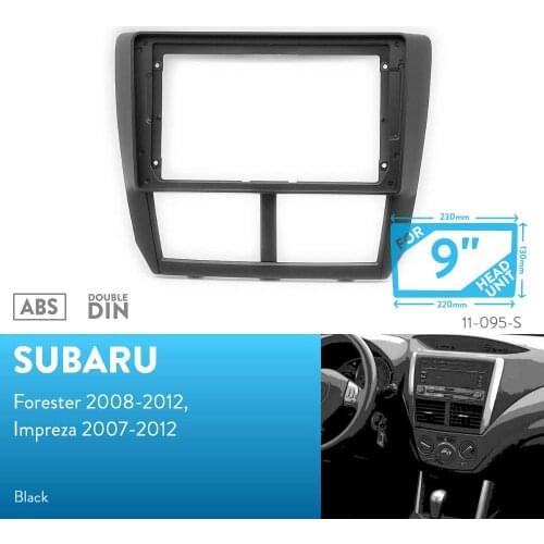 9 inch Car Fascia Radio Panel for SUBARU Forester 2008-2012, Impreza 2007-2012 Dash Kit Facia Console Bezel Adapter Trim Plate