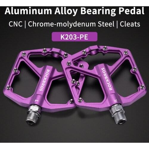 ROCKBROS MTB Road Bike Pedals CNC Aluminum Alloy Waterproof Sealed DU High Speed Bearing Anti-slip Spikes Bicycle Accessories