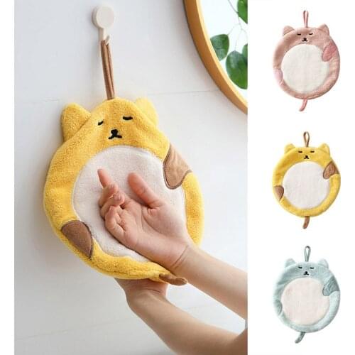 Hanging Hand Towel with Cute Cat Design Durable Comfortable to Hand Absorption Easy to Use for Home Office Handkerchief Towels