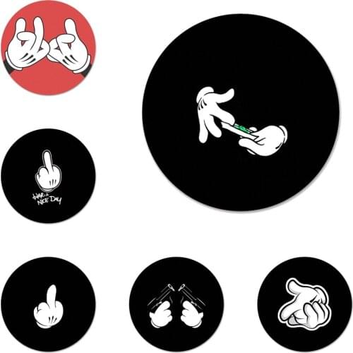 Popular anime cartoon Hand Gesture Icons Pins Badge Decoration Brooches Metal Badges For Backpack Decoration