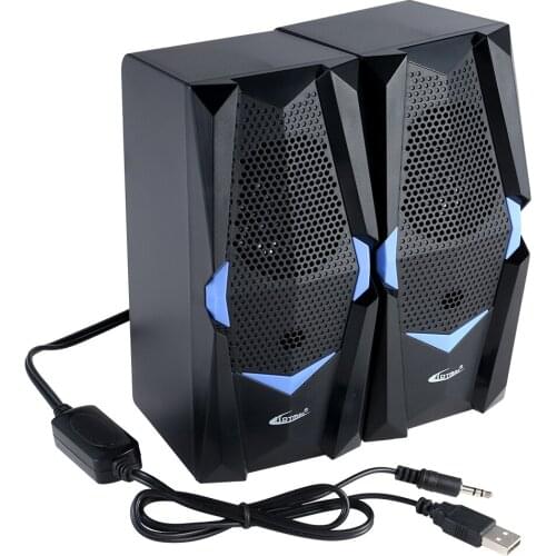 3.5mm USB Wired Multimedia Speaker Desktop Computer Speaker Stereo Sound Dual Speaker Independent Volume Control for PC Tablet