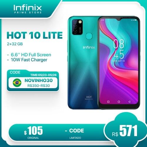 Infinix Hot 10 Lite Smartphones 6.6"HD Display 5000 mAh 13MP Triple Camera Fingerprint & Face Unlock Smart Android Moblie Phone