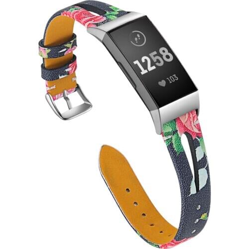 Colorful Leather Bands for Fitbit charge 3 band womens watches soft wristband for fitbit charge 4 band watchband
