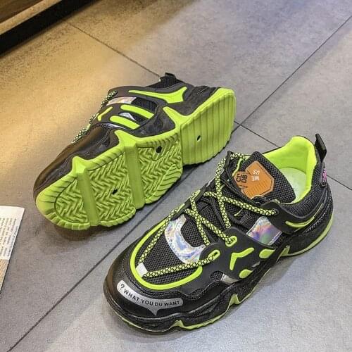 Rimocy Fashion Mix Color Lace Up Women Platform Sneakers Autumn Thick Bottom Vulcanized Shoes Woman Breathable Mesh Sports Shoes