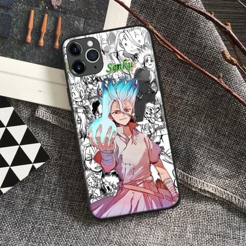 Senku Ishigami Dr Stone Anime Soft Silicone Glass Phone Case for IPhone SE 6s 7 8 Plus X Xr Xs 11 12 Mini Pro Max Samsung Redmi