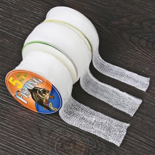 5M Bait Thrower Water Dissolving Mesh Water Soluble Carp PVA Narrow Mesh Tube Net Fishing Feeder Trap Fishing Accessories