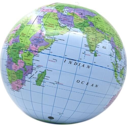 30CM Inflatable Globe World Earth Ocean Map Ball Geography Learning Educational Beach Ball Kids Toy Home Office Decoration