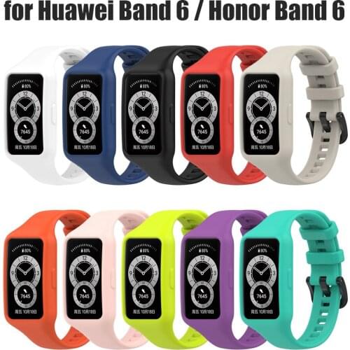 Silicone Strap Bracelet For Huawei Band 6 / Honor Band6 Watchband bracelet de montre Correa de reloj pasek do zegarka Silica Gel