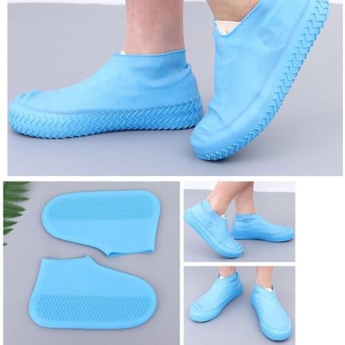 A pair Waterproof Shoe Cover Silicone Material Unisex Shoes Protectors Rain Boots for Indoor Outdoor Rainy Days Reusable