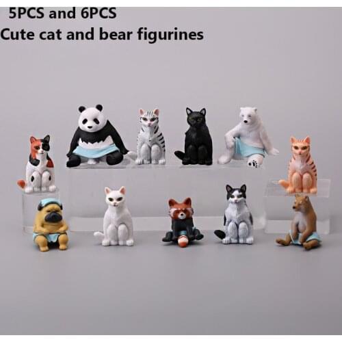 Funning Miniature Farm Realistic Cat Figurines Toys Educational Animal Model Cat Figure Toy Set Decoration and Home Party Favors