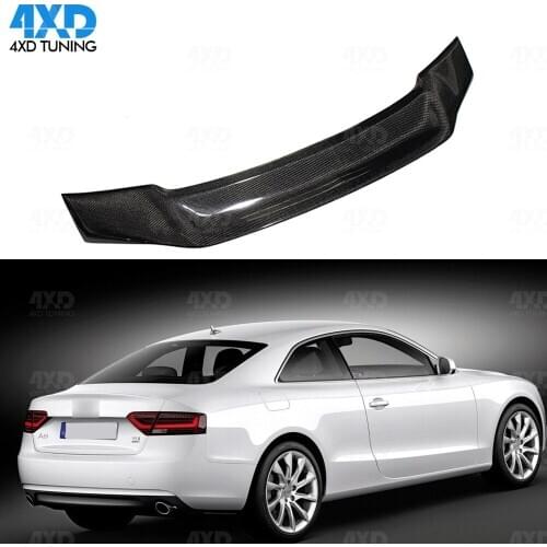 A5 Carbon Fiber Rear Spoiler For Audi A5 Coupe Rear Trunk Spoiler Wing R Style 2-Doors 2010 2011 2012 2013 2014 2015 2016