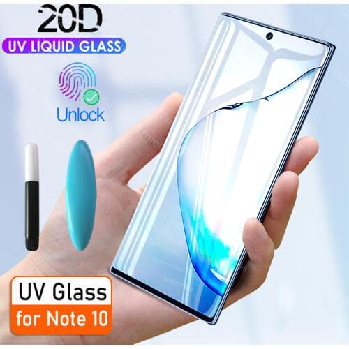 2PCS For Samsung Galaxy S8 S9 Note 8 9 10 Plus S10 E S7 Edge Tempered Glass UV Liquid Glue Full Coverage Screen Protector Film