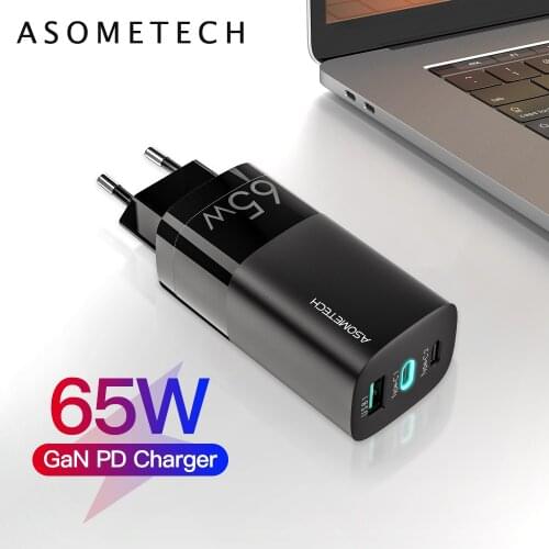 65W GaN Charger Quick Charge 4.0 3.0 Type C PD USB Phone Charger Multi Ports QC 4.0 3.0 Portable Fast Charger For Laptop Tablets